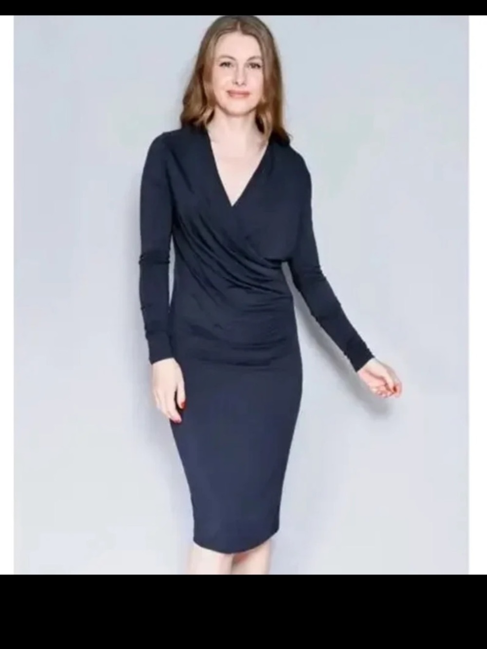 DAY Birger et Mikkelsen‎ Wrap Effect Jersey Dress in Black size Medium - Picture 7 of 12